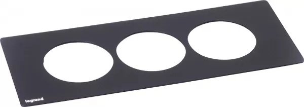 legrand-plaque disq\'in incara 3 postes noir (654761)