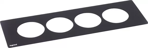 legrand-plaque disq\'in incara 4 postes noir (654765)