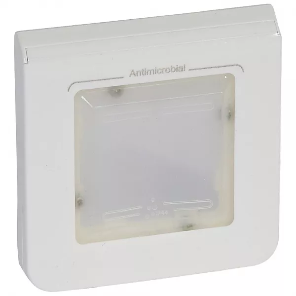 legrand-plaque mosaic 2 modules avec membrane �tanche ip44 - blanc antimicrobien (078880)