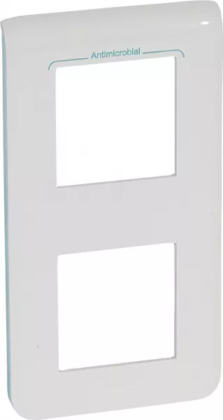 legrand-plaque mosaic 2x2 modules vertical - blanc antimicrobien (078723)