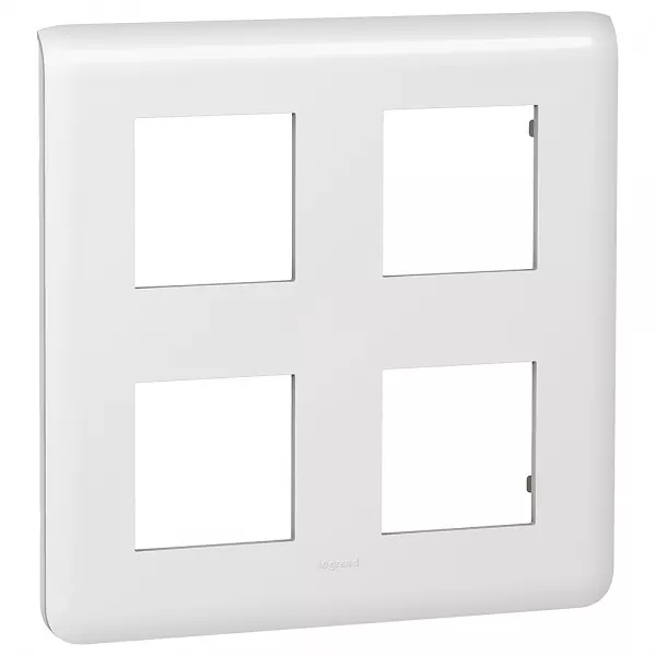 legrand-plaque mosaic 2x2x2 modules - blanc (078838)