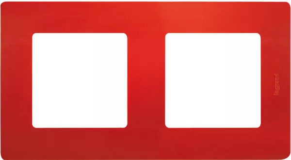 legrand-plaque nilo� 2 postes - coquelicot (096712)