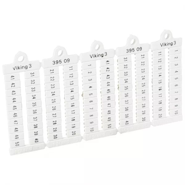 legrand-plaque rep�res � lecture horiz bloc de jonct viking 3 pas 5mm - chiffres 1-50 (039509)