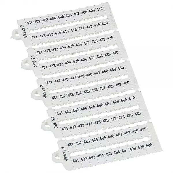 legrand-plaque rep�res � lecture horiz bloc de jonct viking 3 pas 6mm - chiffres 401-500 (039524)