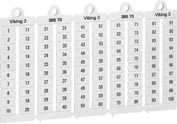 legrand-plaque rep�res lecture verticale -bloc de jonct viking3 pas 6mm + chiffres 1-100 (039570)