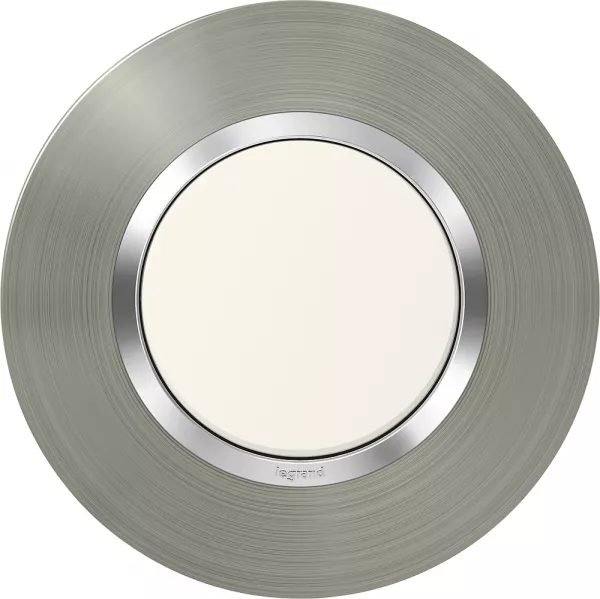 legrand-plaque ronde dooxie 1 poste finition effet inox bross� (600978)