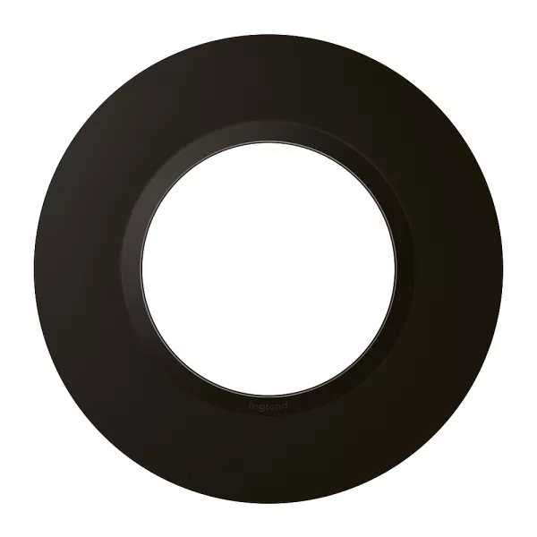 legrand-plaque ronde dooxie 1 poste finition noir (600994)