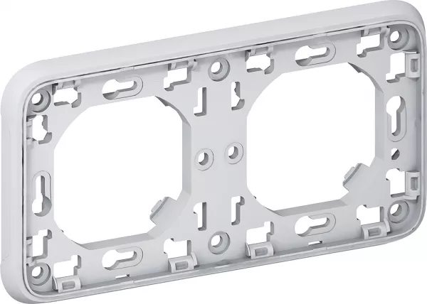 legrand-plaque support plexo encastr� - 2 postes horizontal - gris (069957)