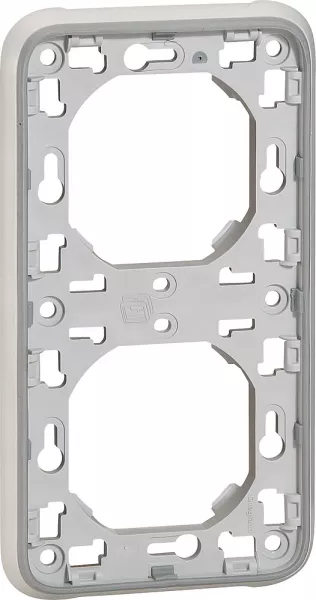 legrand-plaque support plexo encastr� - 2 postes vertical - gris (069958)