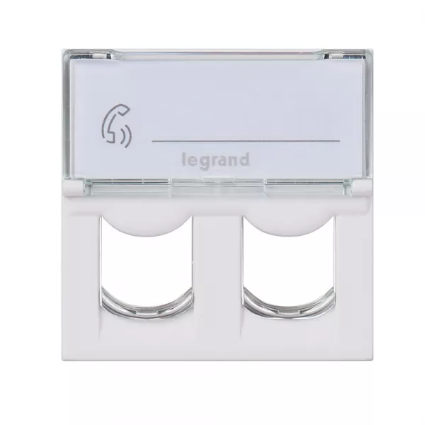legrand-plastron mosaic - pour 2 connecteurs keystone - 2 modules - blanc (078610)