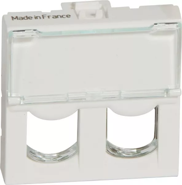 legrand-plastron mosaic - pour 2 connecteurs utp systimax - 2 modules - blanc (078603)