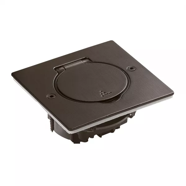 legrand-platine de sol carr�e � �quiper de m�canisme mosaic 1 poste - acier brun bross� (089750)