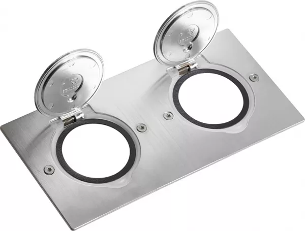 legrand-platine de sol rectangulaire � �quiper de fonctions mosaic 2 postes -inox bross� (089702)