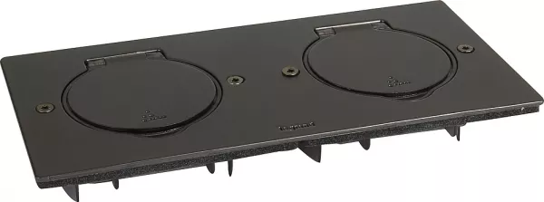 legrand-platine de sol rectangulaire � �quiper fonctions 2 postes - acier brun bross� (089752)