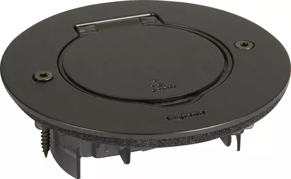legrand-platine de sol ronde � �quiper de m�canisme mosaic 1 poste - acier brun bross� (089751)