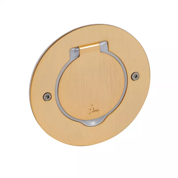 legrand-platine de sol ronde � �quiper de m�canisme mosaic 1 poste - dor� bross� (089711)