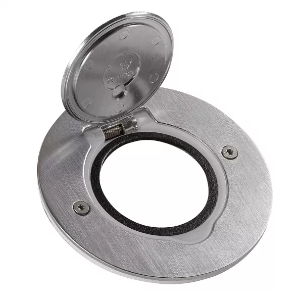 legrand-platine de sol ronde � �quiper de m�canisme mosaic 1 poste - inox bross� (089701)