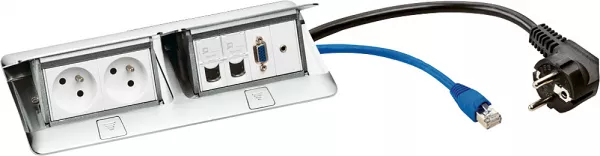 legrand-popup carree 8mod finition inox equipee 2pc f/b+2rj45+hd15jack (054043)