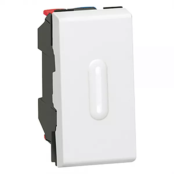 legrand-poussoir � voyant 6a 250v~ mosaic 1 module - blanc (077033)