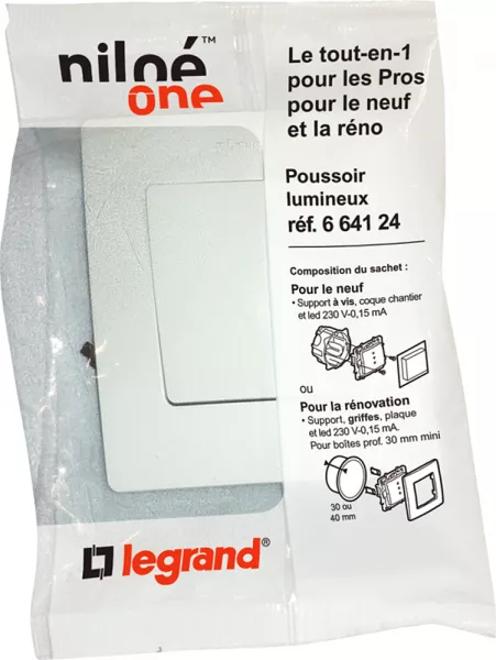legrand-poussoir bornes auto lumineux a griffes complet pur (664124)