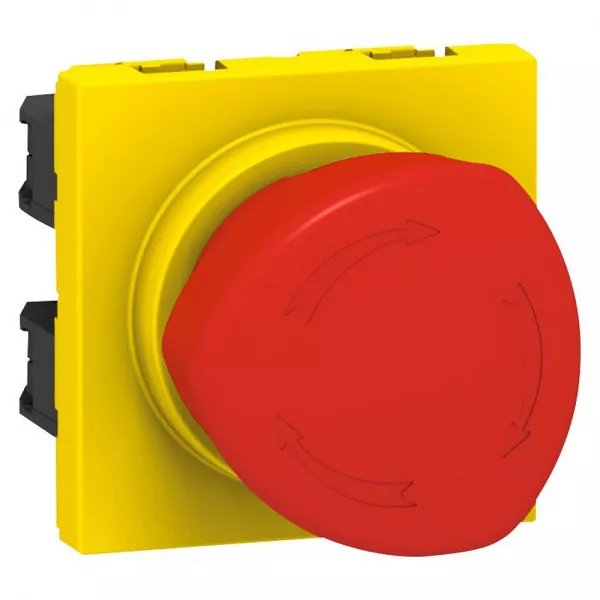 legrand-poussoir coup de poing d\'arr�t d\'urgence mosaic -1/4 de tour -2 mod -rouge/jaune (076602)