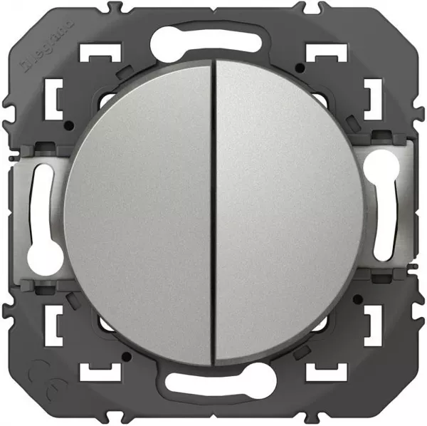 legrand-poussoir double dooxie 6a 250v~ finition alu (600108)