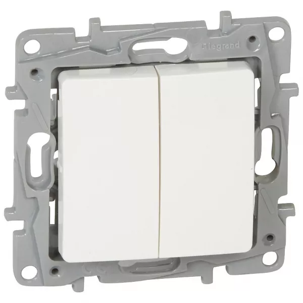 legrand-poussoir double nilo� 6a 250v~ no-nf - finition pur (664708)
