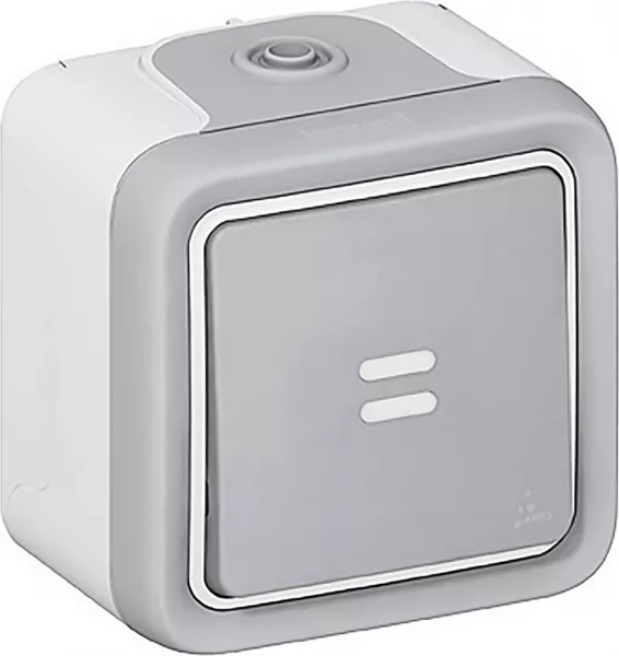 legrand-poussoir �tanche no lumineux 10a plexo complet ip55 saillie - gris (069722)