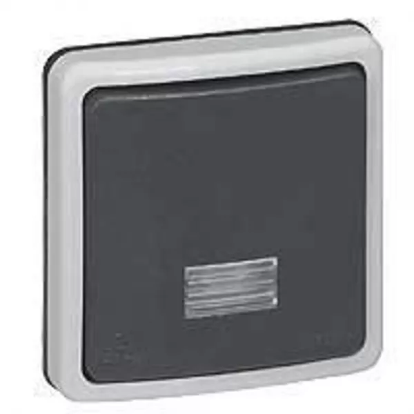 legrand-poussoir �tanche no+nf � voyant plexo ip66 composable 6a 250v~ - gris (090482)