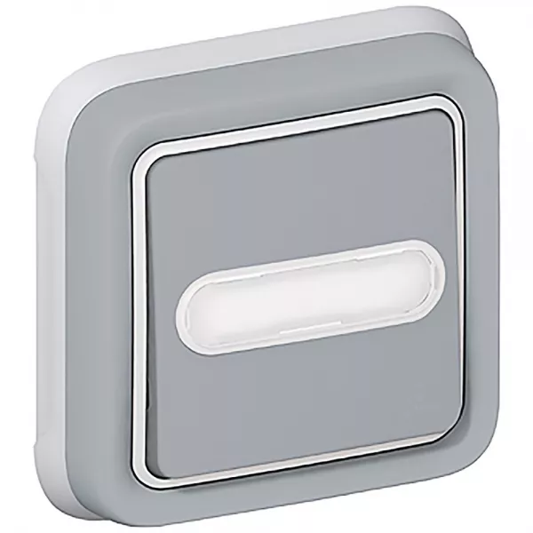 legrand-poussoir inverseur �tanche lumineux porte-�tiquette plexo ip55 encastr� - gris (069824)