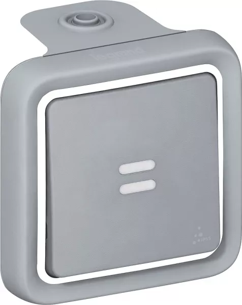 legrand-poussoir lumineux (voyant fourni) plexo complet saillie - gris (069907)