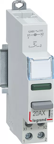 legrand-poussoir modulaire - double fonction voyant 1 no + led vert 12/48 v~/= -1 module (412912)