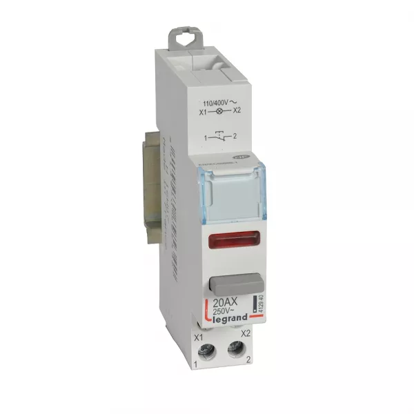 legrand-poussoir modulaire double fonction contact 1nf + led rouge 110v~ � 400v~ (412940)