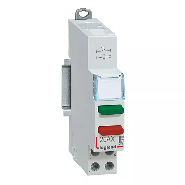 legrand-poussoir modulaire double fonction contact 1no+1nf sans voyant - 1 module (412916)