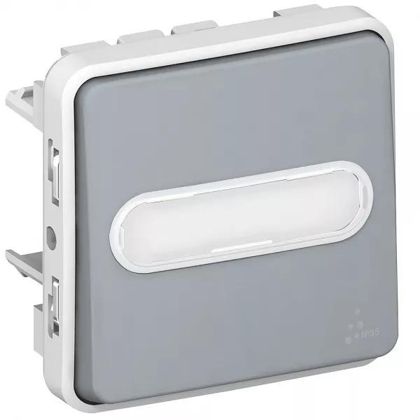 legrand-poussoir no lumineux �tanche avec porte-�tiquette plexo composable ip55 10a gris (069543)