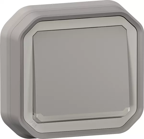legrand-poussoir no lumineux plexo complet encastr� gris (069832l)