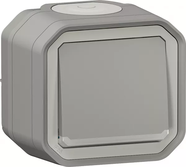 legrand-poussoir no lumineux plexo complet saillie - gris (070010)