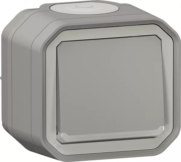 legrand-poussoir no lumineux plexo complet saillie gris (069722l)