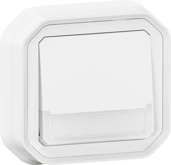 legrand-poussoir no-nf lumineux porte-�tiquette plexo complet encastr� blanc (069864l)