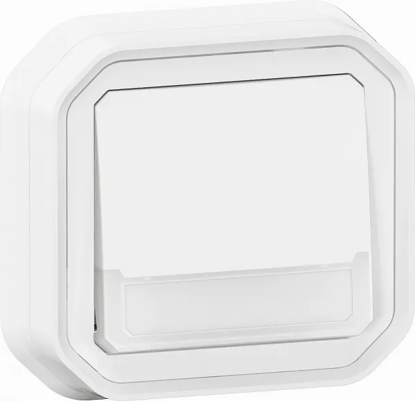 legrand-poussoir no-nf lumineux porte-�tiquette plexo complet encastr� et griffes -blanc (070035)