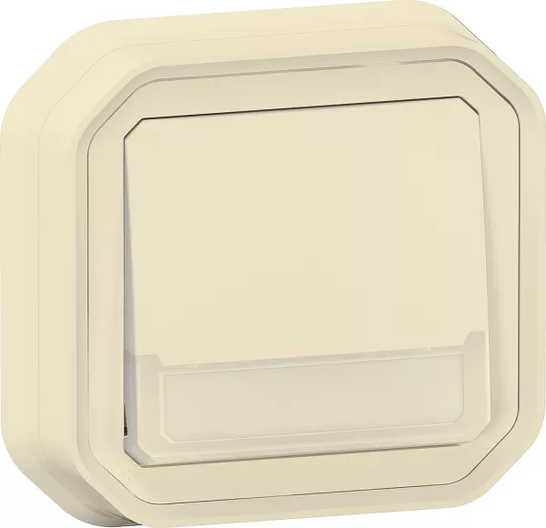 legrand-poussoir no-nf lumineux porte-�tiquette plexo complet encastr� et griffes -sable (070074)