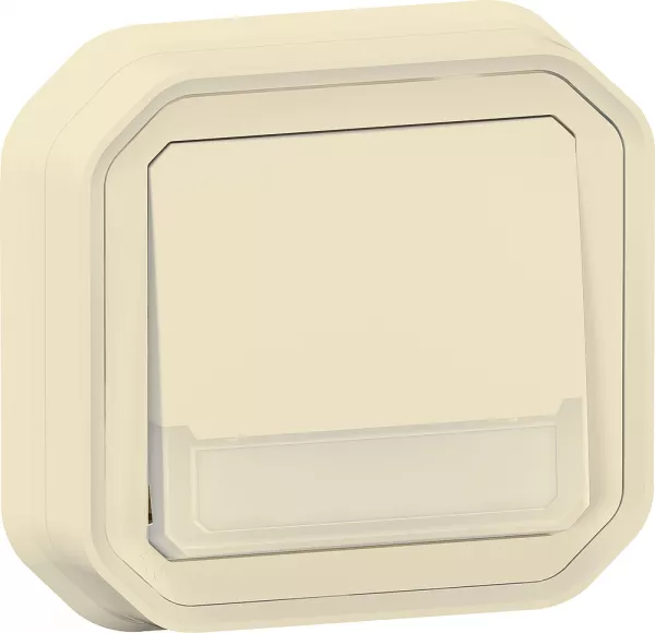 legrand-poussoir no-nf lumineux porte-�tiquette plexo complet encastr� sable (069829l)
