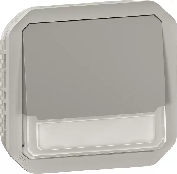 legrand-poussoir no-nf lumineux porte-�tiquette plexo composable gris (069544l)