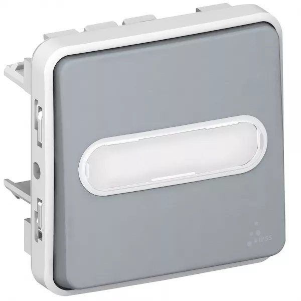 legrand-poussoir porte-�tiquette lumineux (voyant fourni) plexo - gris (069930)