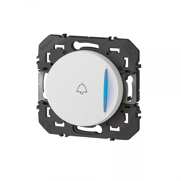 legrand-poussoir simple voyant lumineux marquage sonnette dooxie 6a 250v~ finition blanc (600018)