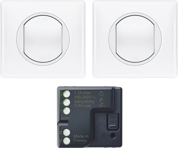 legrand-pr�t � poser c�liane 2 commandes sans fils sans pile + 1 micromodule - blanc (067777l)