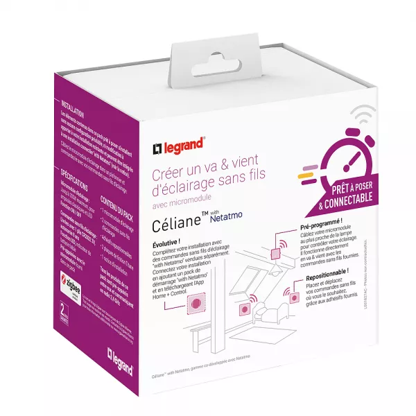 legrand-pr�t � poser c�liane cr�er un va-et-vient 2 cdes sans fil + micromodule (067778)