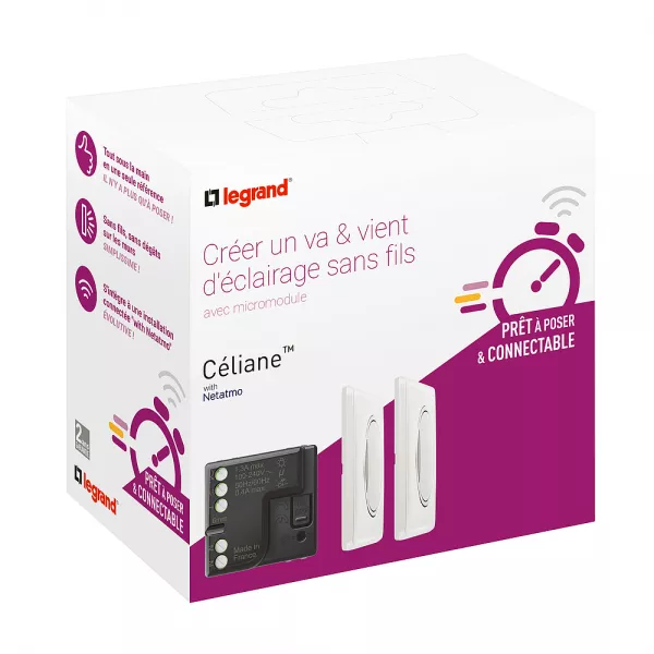 legrand-pr�t � poser c�liane cr�er va-et-vient - 2 cdes + 1 micromodule (067777)