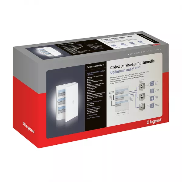 legrand-pr�t � poser coffret multim�dia optimum auto gigabit drivia 18 - tv sur rj (418264)