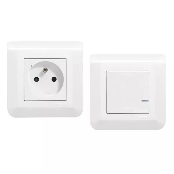 legrand-pret a poser creer une prise commandee-1 prise+1 cde ss fil mosaic blanc (077734)